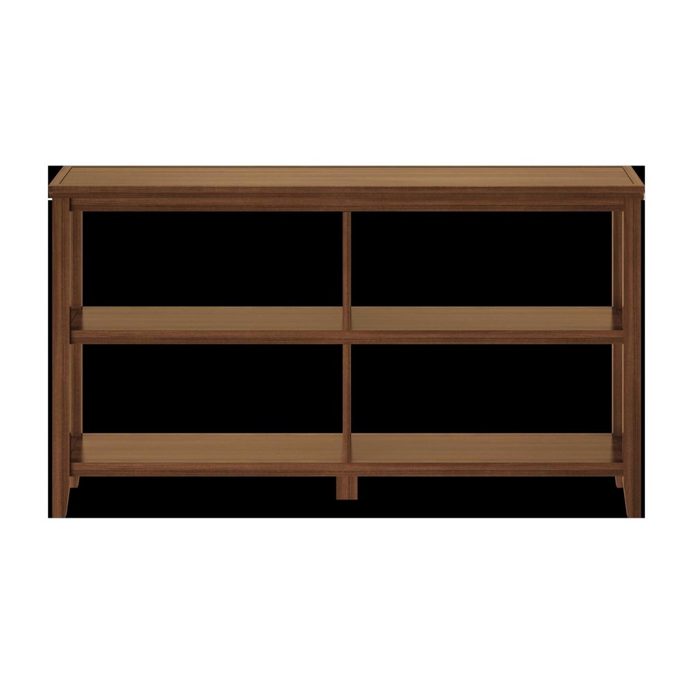 Brown Solid Wood Double Bookcase HomeRoots