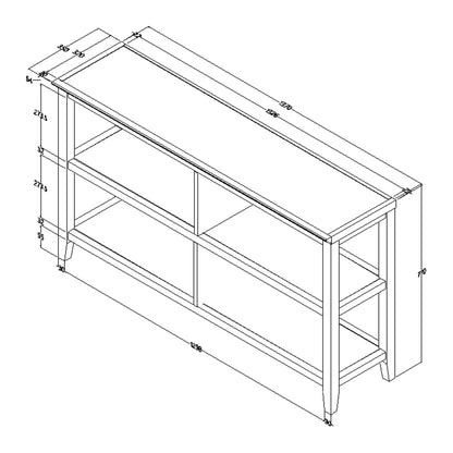 Brown Solid Wood Double Bookcase