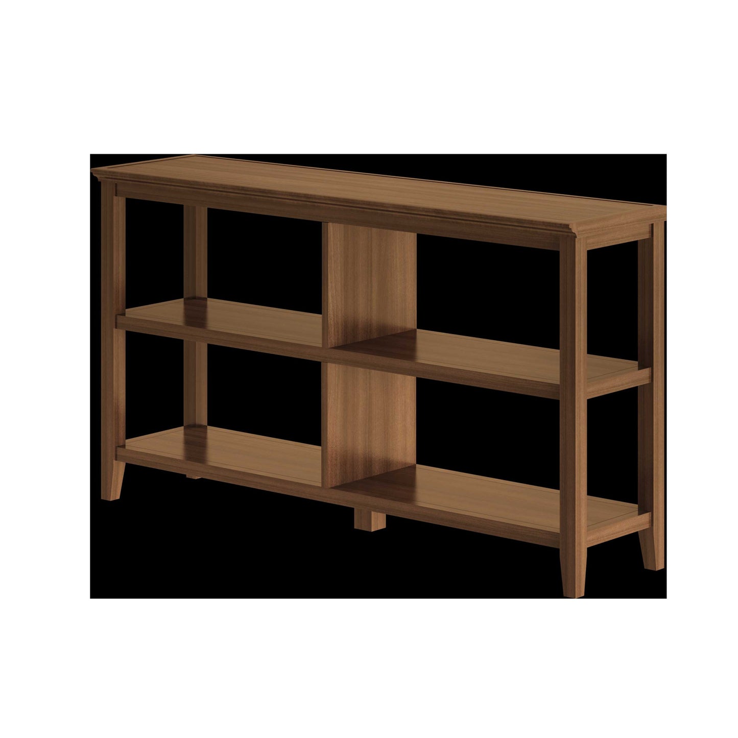 Brown Solid Wood Double Bookcase