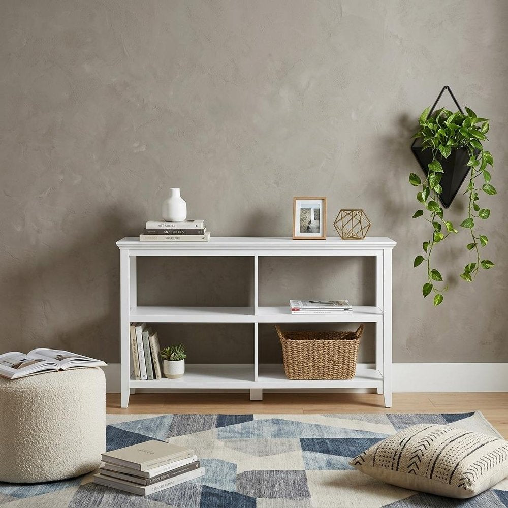 30" White Wood Two Shelf Bookcase HomeRoots