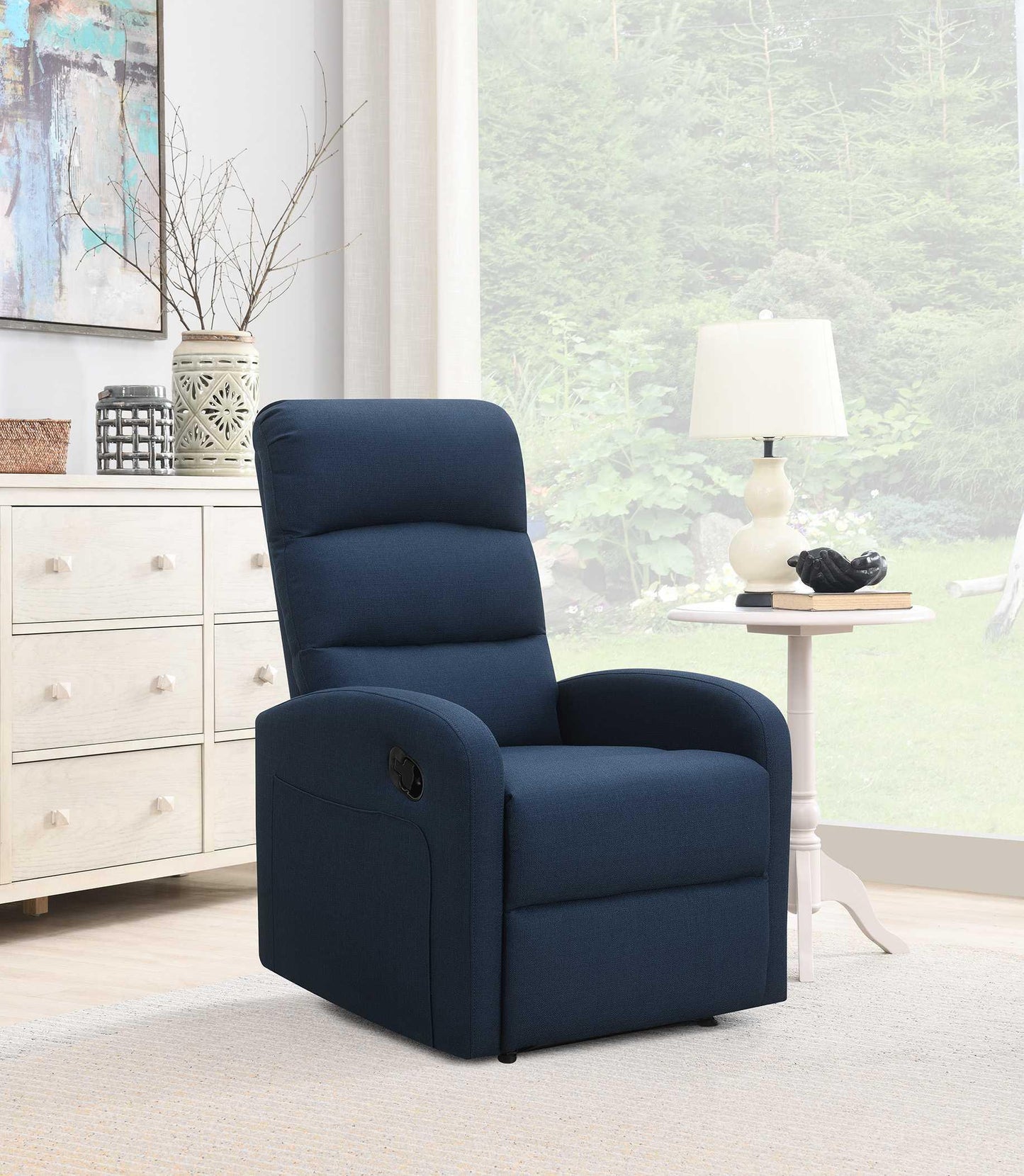 Relaxing Navy Blue Recliner Chair - FurniFindUSA