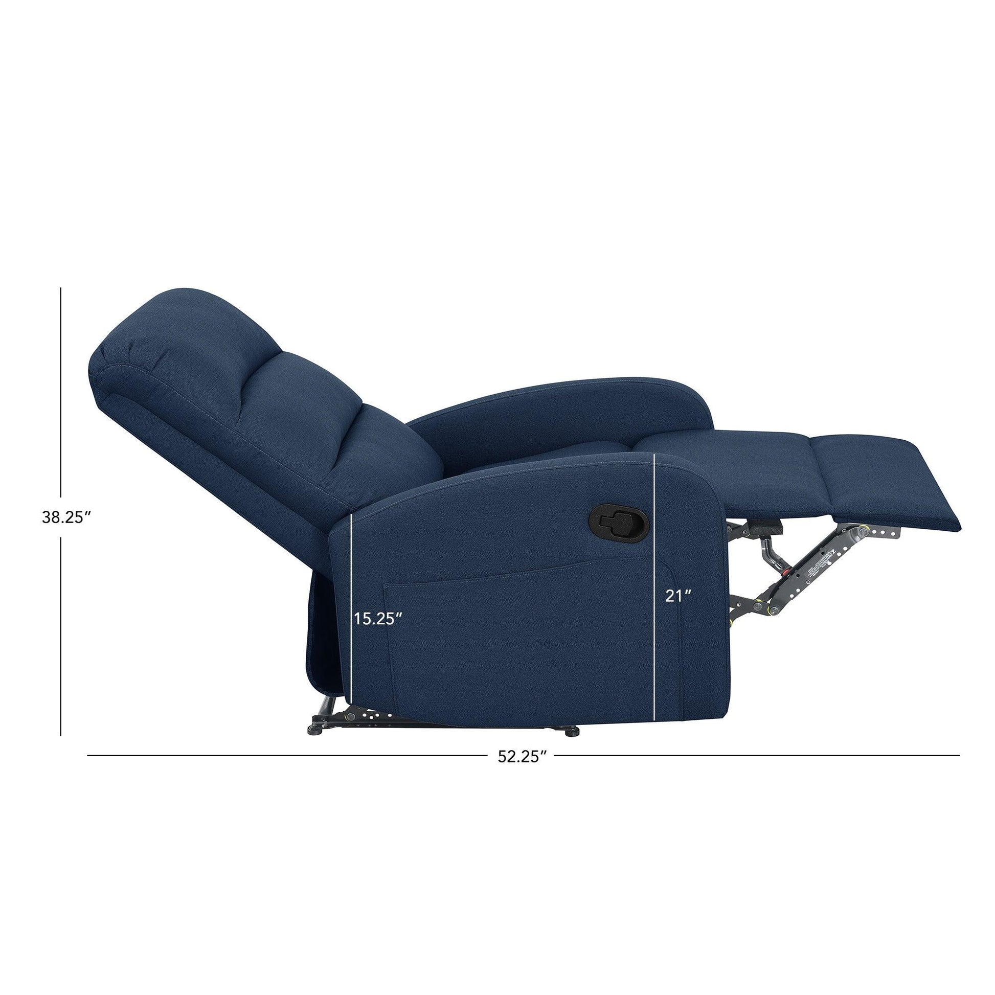 Relaxing Navy Blue Recliner Chair - FurniFindUSA