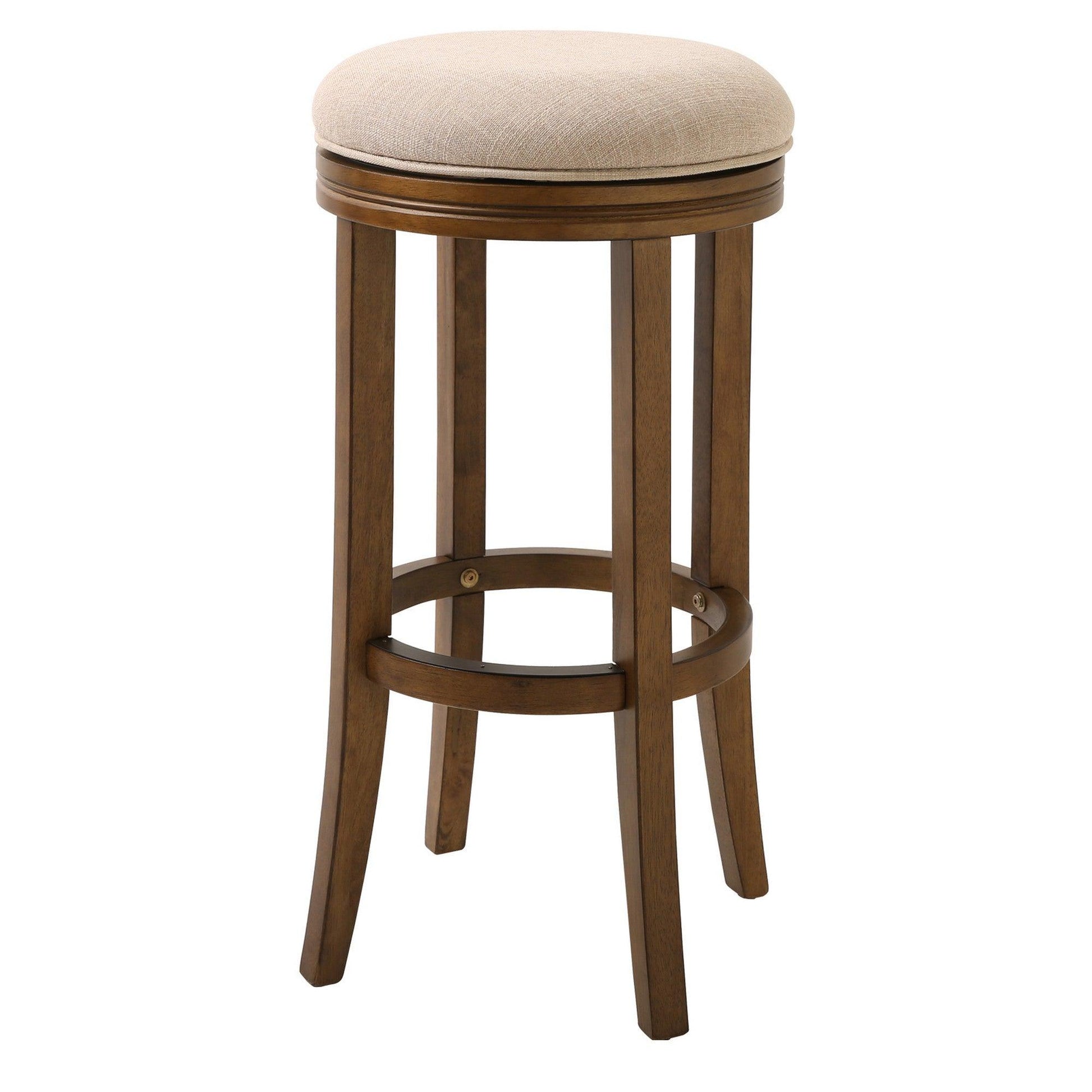 30" Honeysuckle Finished Solid Wood Frame With Cream Fabric Bar Stool - FurniFindUSA