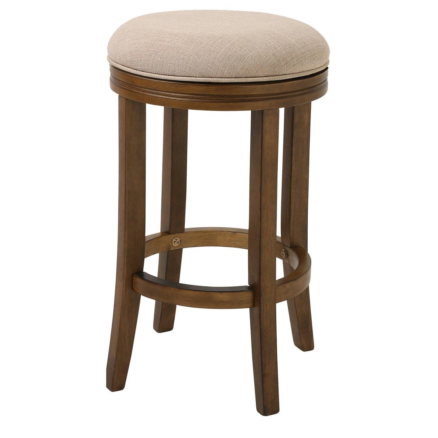 30" Honeysuckle Finished Solid Wood Frame With Cream Fabric Bar Stool - FurniFindUSA