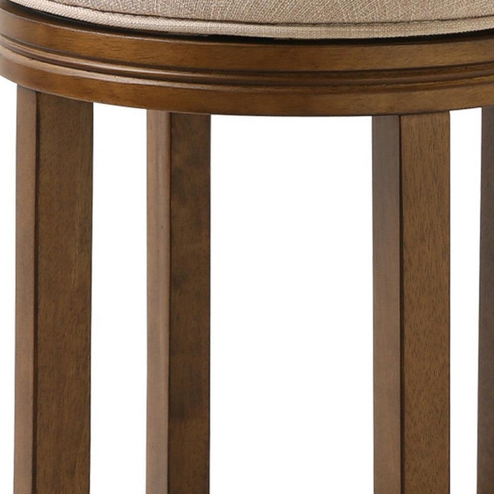 30" Honeysuckle Finished Solid Wood Frame With Cream Fabric Bar Stool - FurniFindUSA