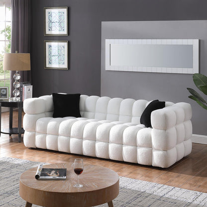 84.3 length ,35.83" deepth ,human body structure for USA people, marshmallow sofa,boucle sofa ,3 seater