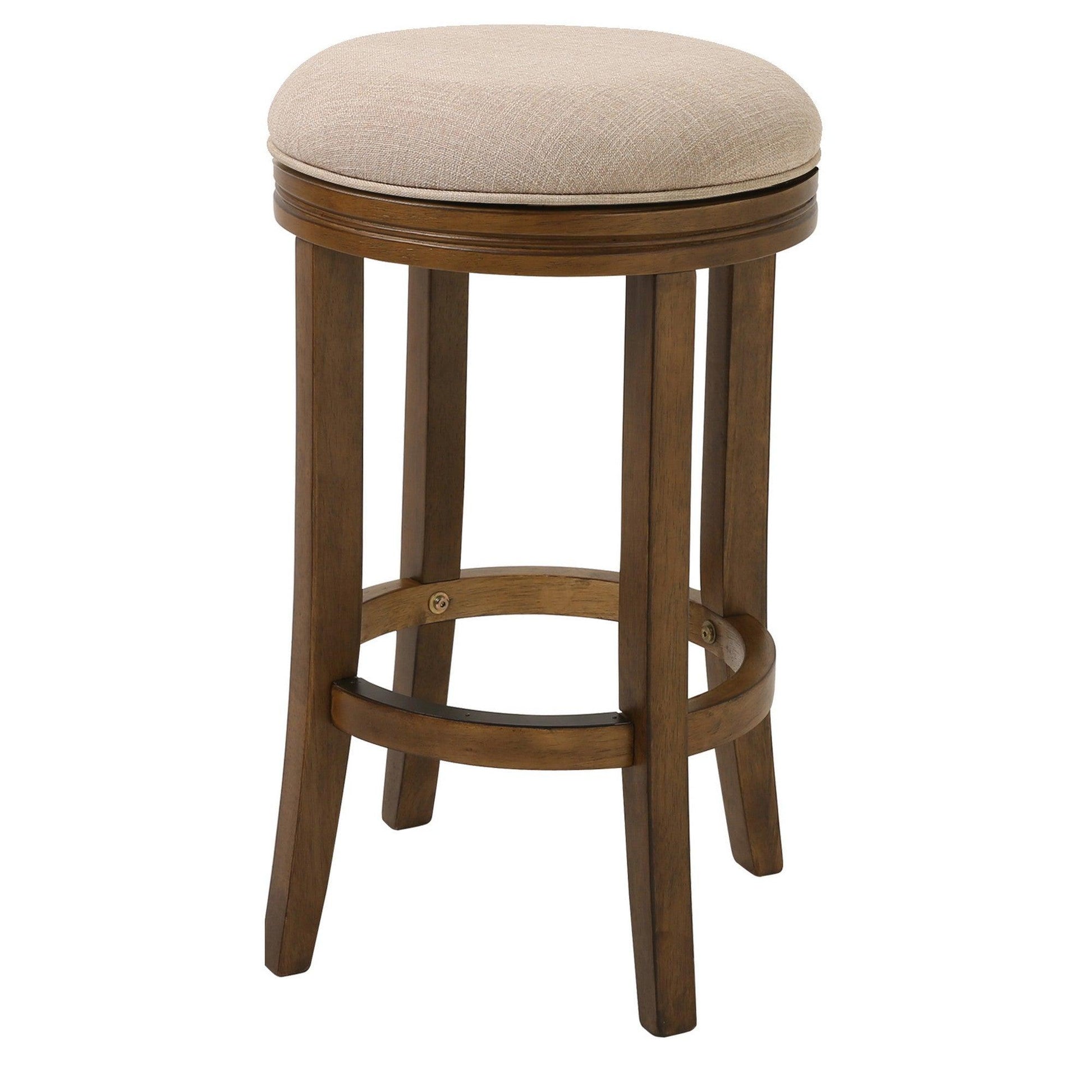 25" Honeysuckle Finished Solid Wood Frame With Cream Fabric Counter Stool - FurniFindUSA