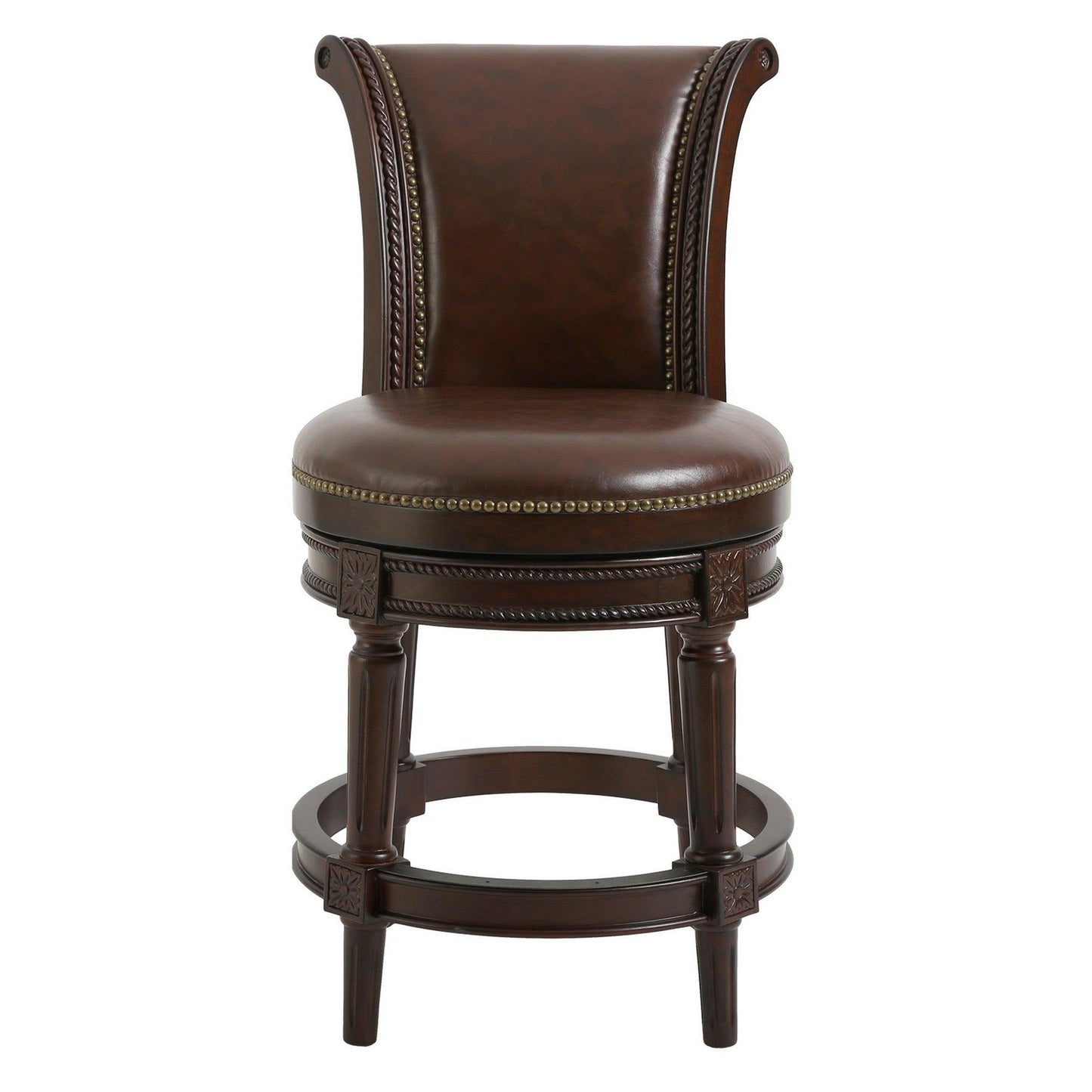 39" Walnut Hardwood Frame Upholstered Bar Stool - FurniFindUSA