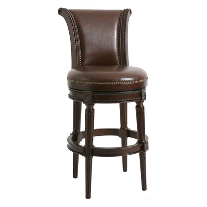 45" Walnut Hardwood Frame Upholstered Bar Stool - FurniFindUSA