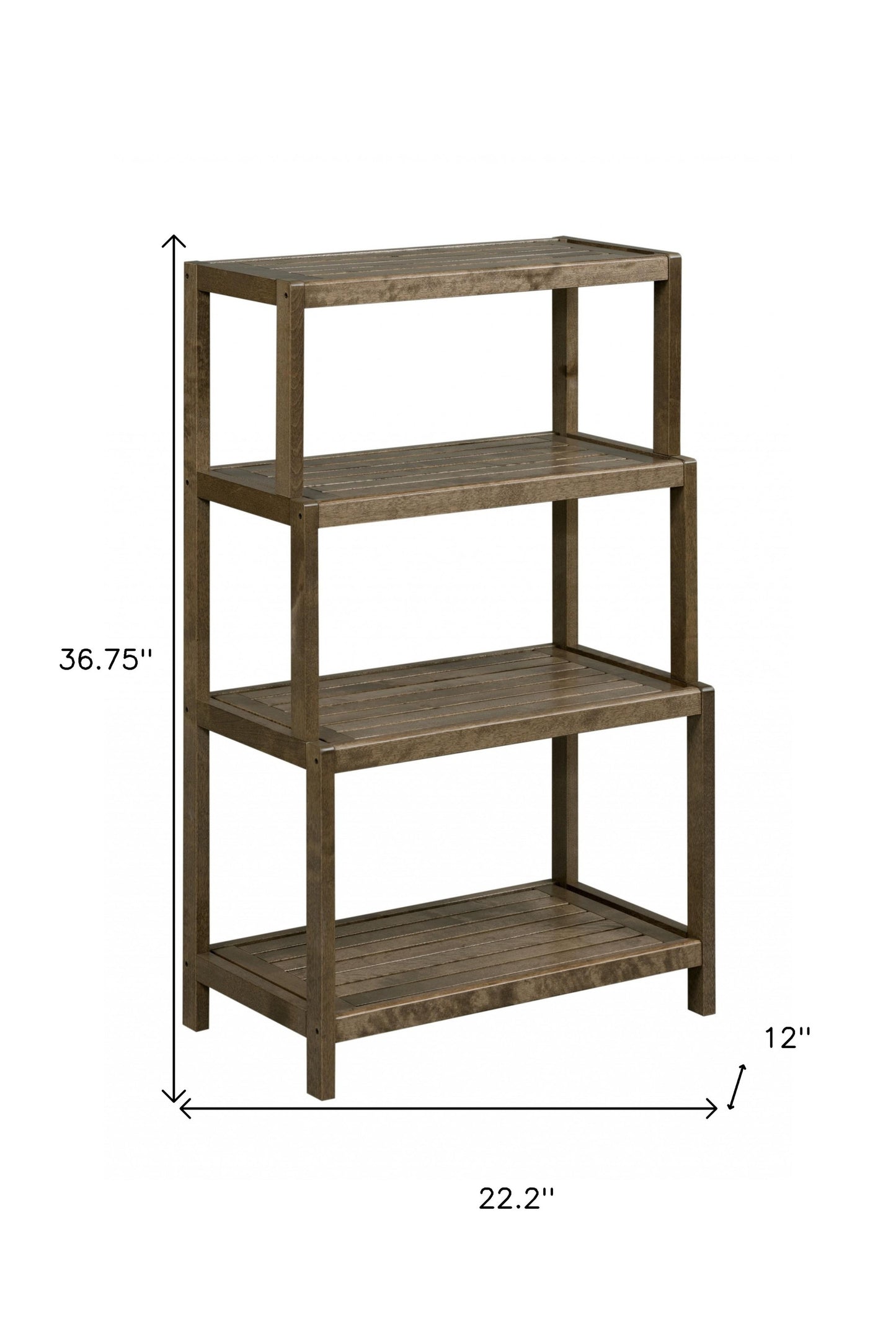 37" Chestnut Solid Wood Four Tier Step Bookcase