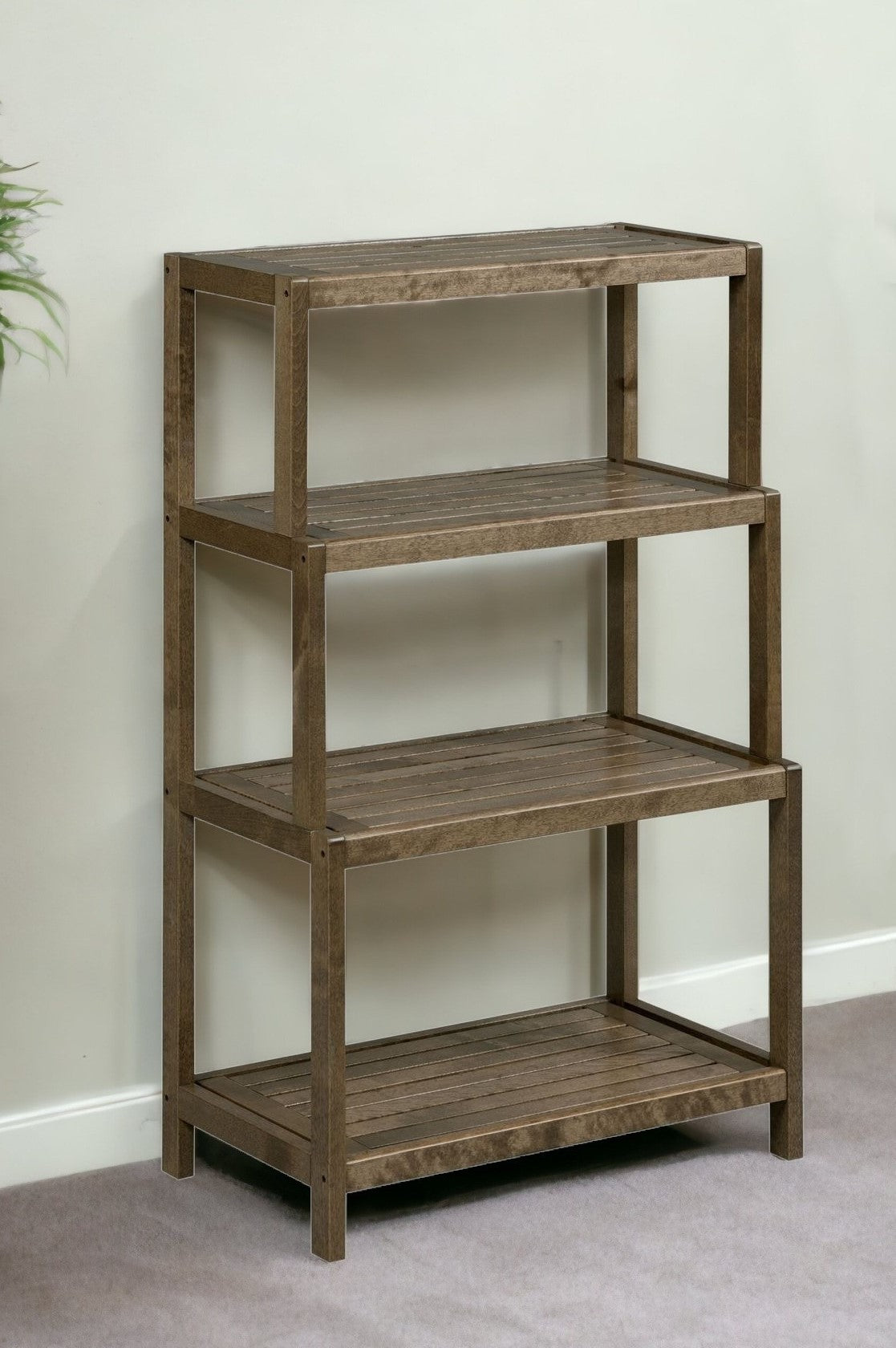 37" Chestnut Solid Wood Four Tier Step Bookcase
