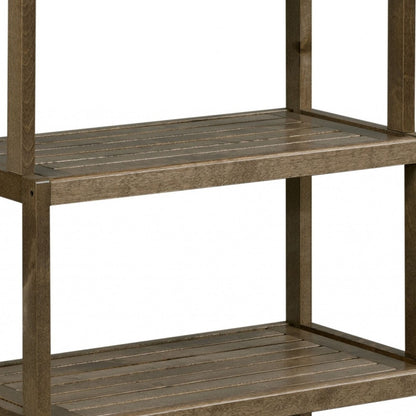 37" Chestnut Solid Wood Four Tier Step Bookcase