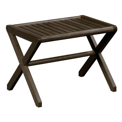 23" Dark Brown Wood Slat Stool Or End Table - FurniFindUSA