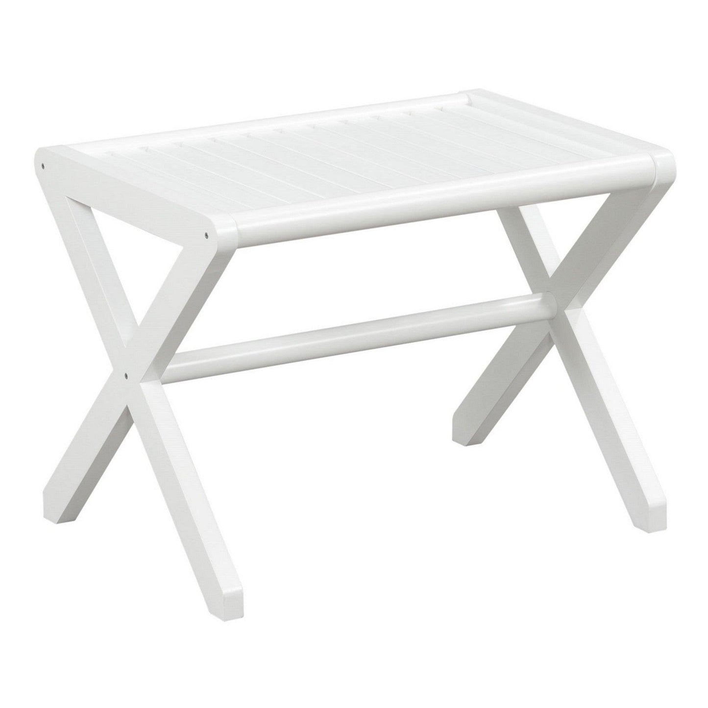 17" White Backless Bar Chair - FurniFindUSA