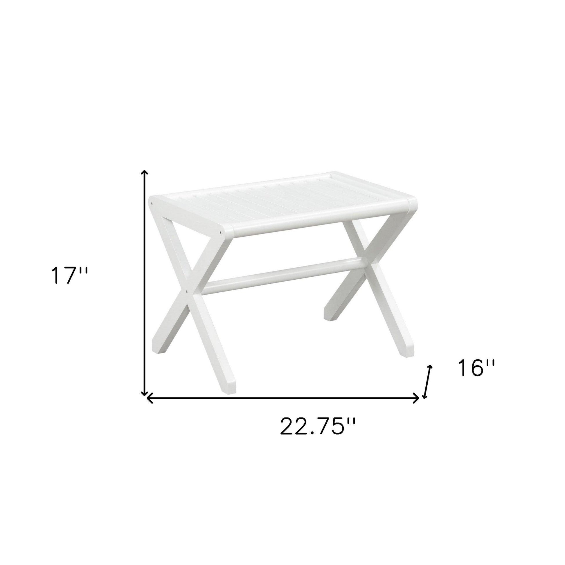 17" White Backless Bar Chair - FurniFindUSA