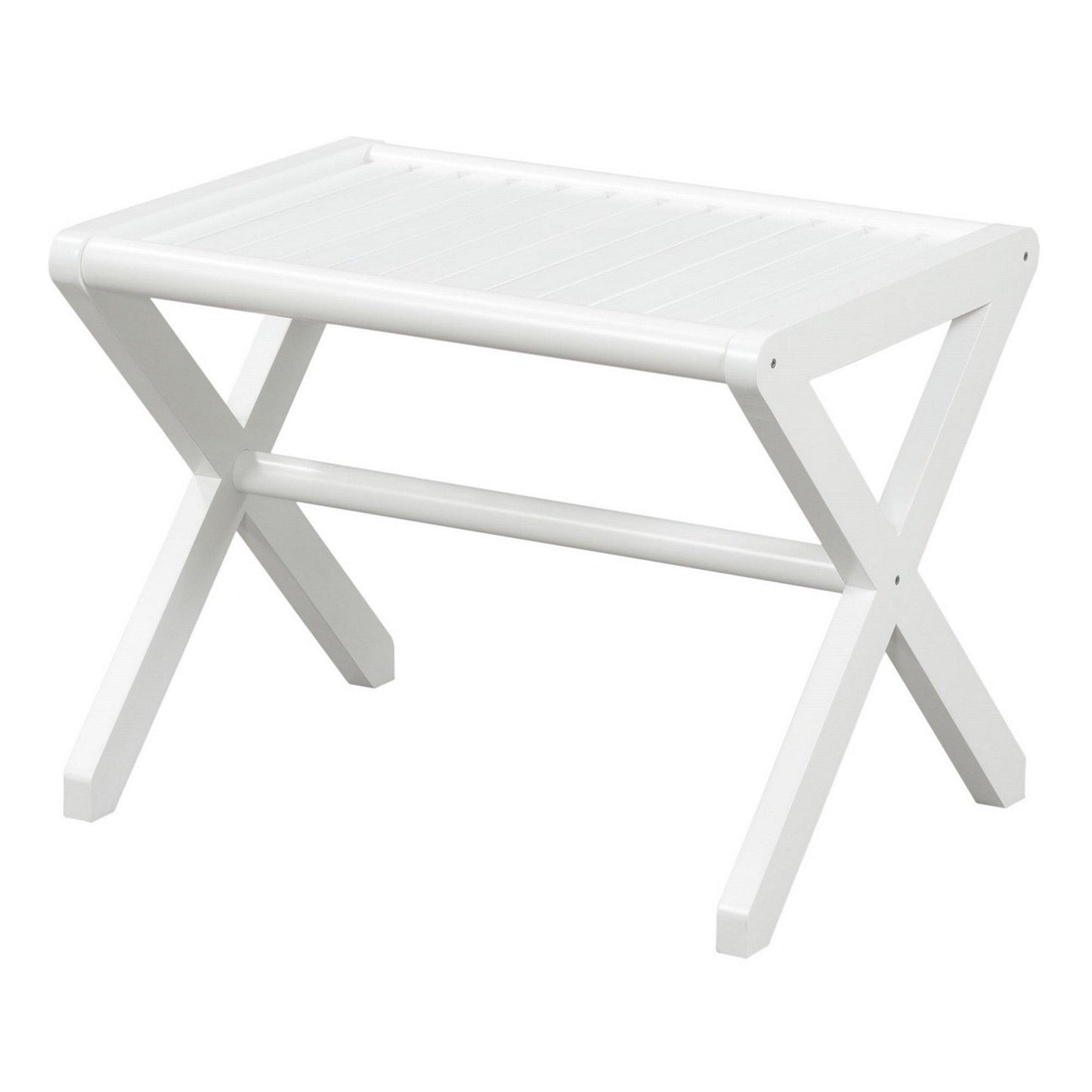 17" White Backless Bar Chair - FurniFindUSA