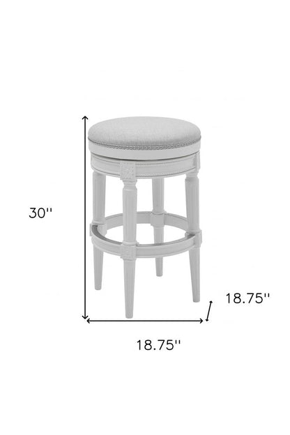 26" Gray Solid Wood Backless Bar Height Swivel Bar Chair HomeRoots