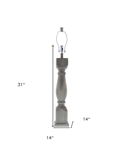 31" Gray Solid Wood Standard Table Lamp