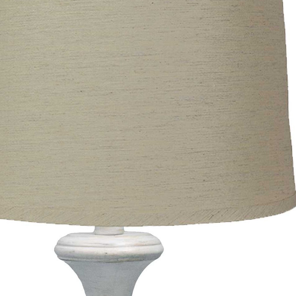 29" Antiqued White With Beige Shade