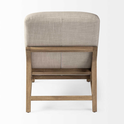 54" Cream and Brown Fabric Tufted Lounge Chair HomeRoots