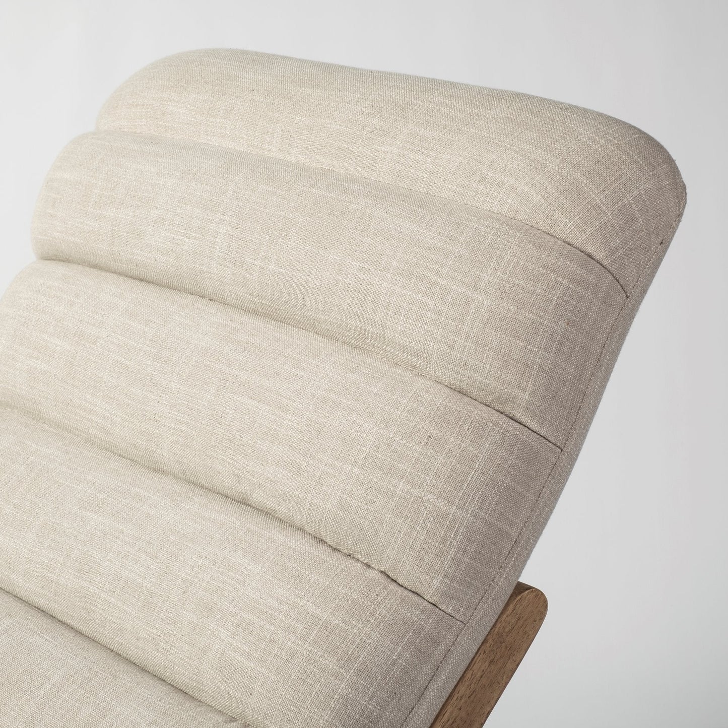 54" Cream and Brown Fabric Tufted Lounge Chair HomeRoots