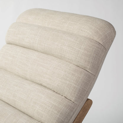 54" Cream and Brown Fabric Tufted Lounge Chair HomeRoots