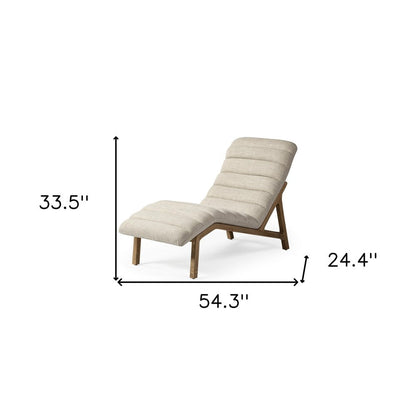 54" Cream and Brown Fabric Tufted Lounge Chair HomeRoots