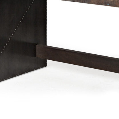 52" Dark Brown and Gray Writing Desk HomeRoots