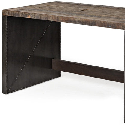 52" Dark Brown and Gray Writing Desk HomeRoots