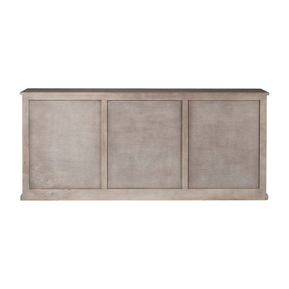 82" Brown Solid Wood Three Drawer Sideboard with Six Doors HomeRoots