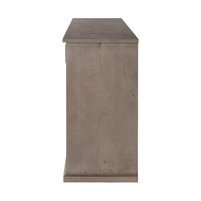 82" Brown Solid Wood Three Drawer Sideboard with Six Doors HomeRoots