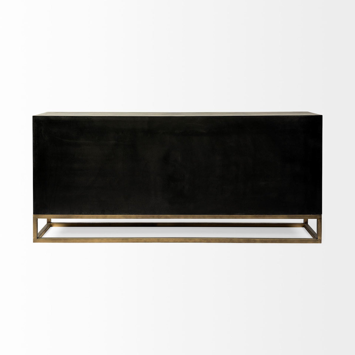 16" Brown And Antiqued Gold Solid Wood Nine Drawer Sideboard — view 4