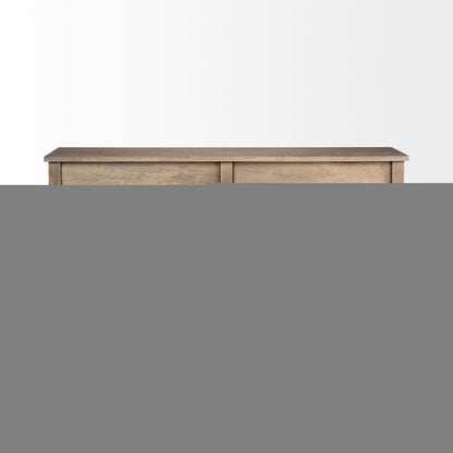 72" Brown Solid Wood Floor Shelf Console Table And Drawers HomeRoots