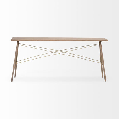 66" Brown Solid Wood Console Table HomeRoots