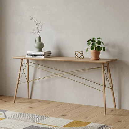 66" Brown Solid Wood Console Table HomeRoots