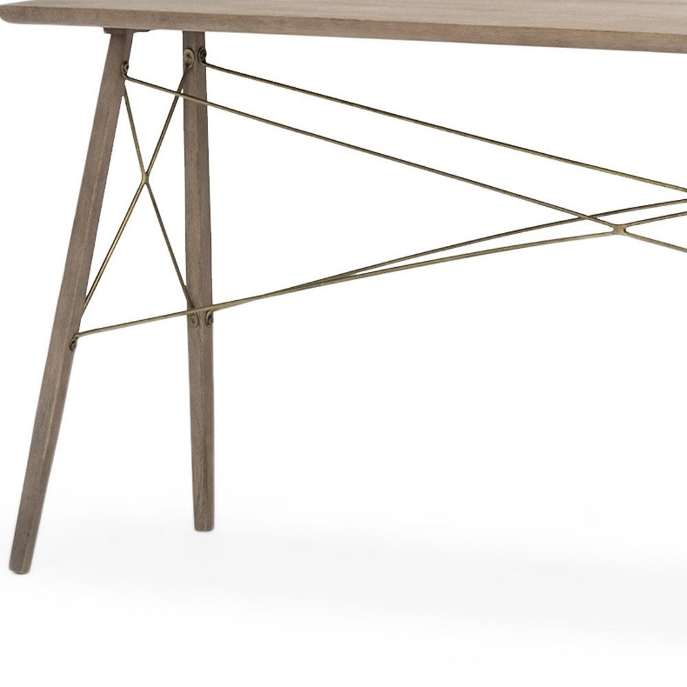 66" Brown Solid Wood Console Table — view 4