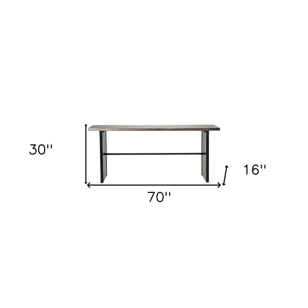 70" Brown Solid Wood Solid Console Table HomeRoots