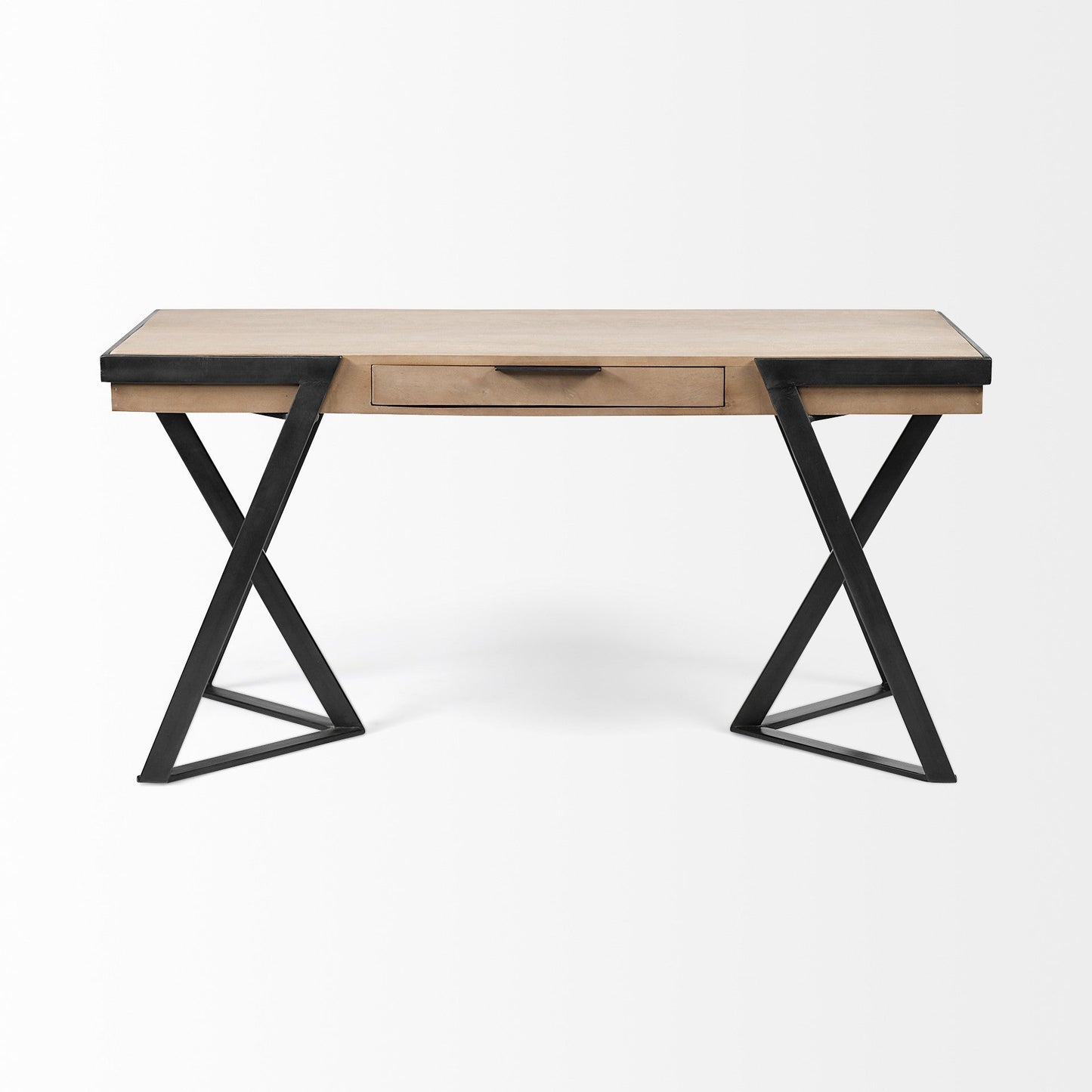 60" Brown and Black Writing Desk HomeRoots