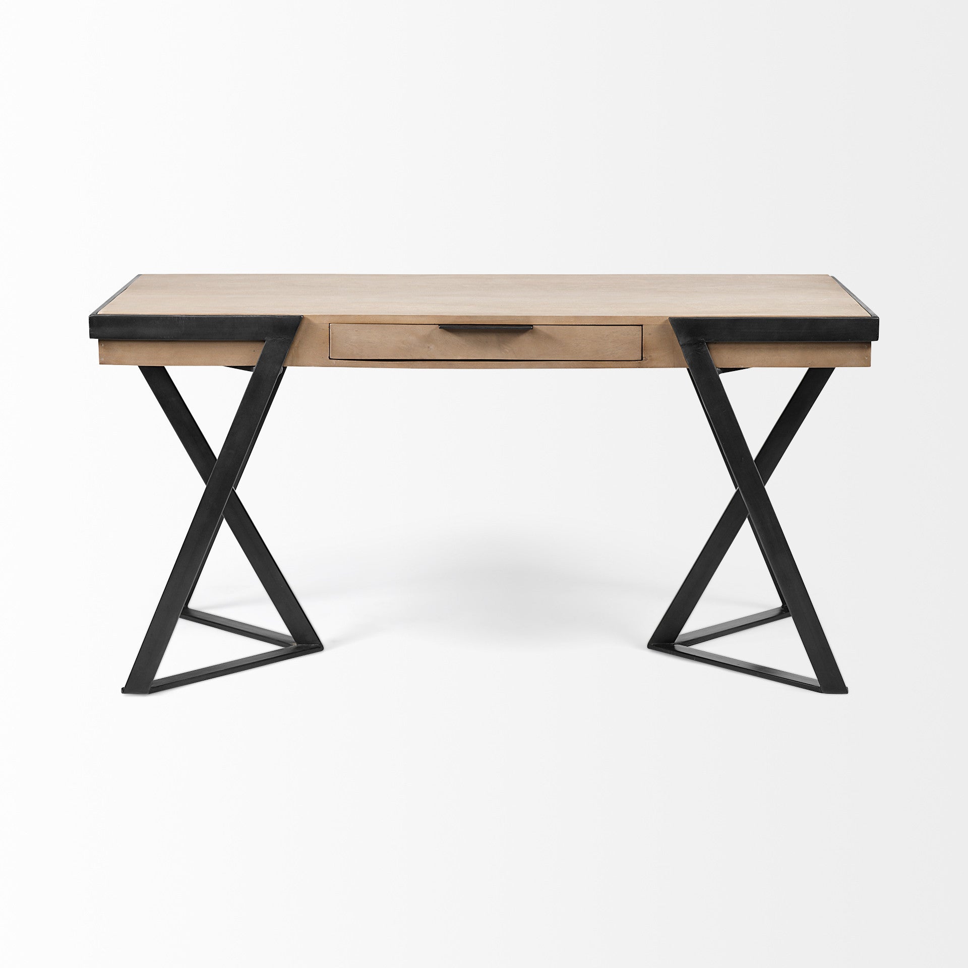 60" Brown and Black Writing Desk HomeRoots