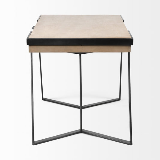 60" Brown and Black Writing Desk HomeRoots