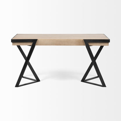 60" Brown and Black Writing Desk HomeRoots