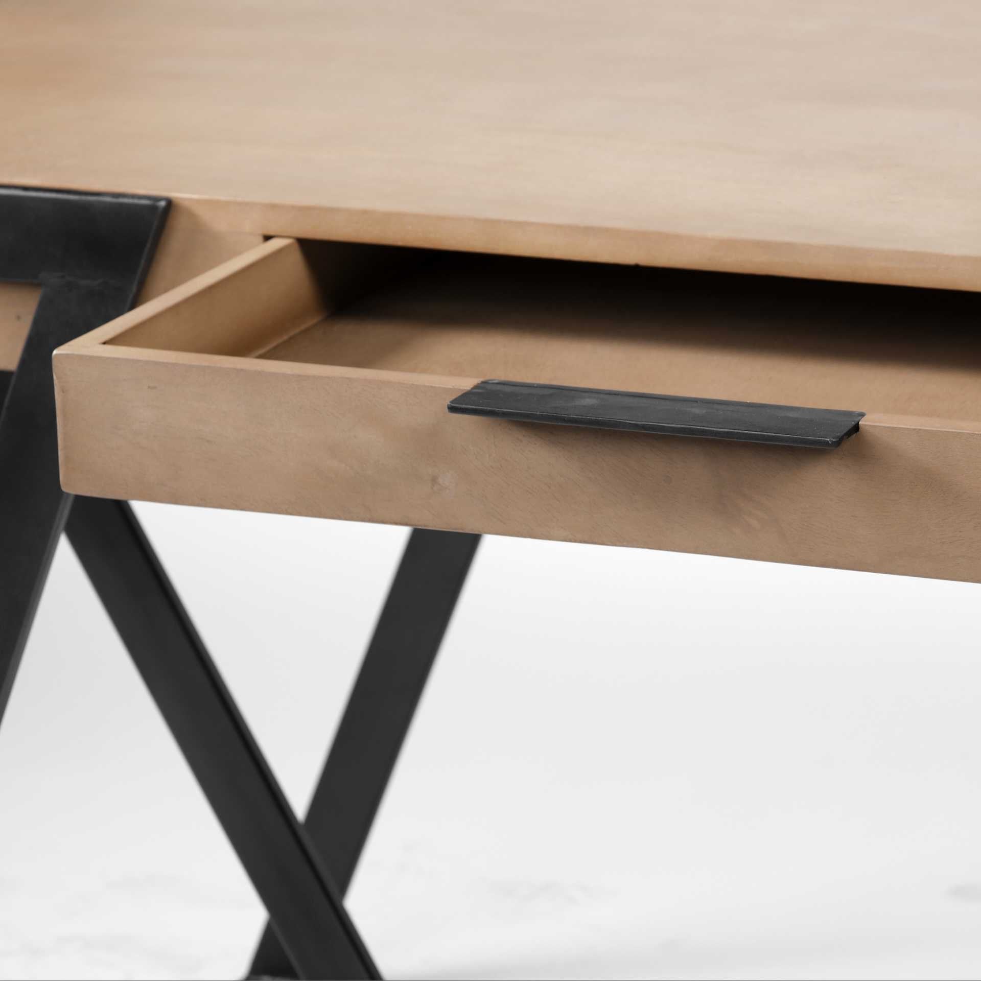 60" Brown and Black Writing Desk HomeRoots