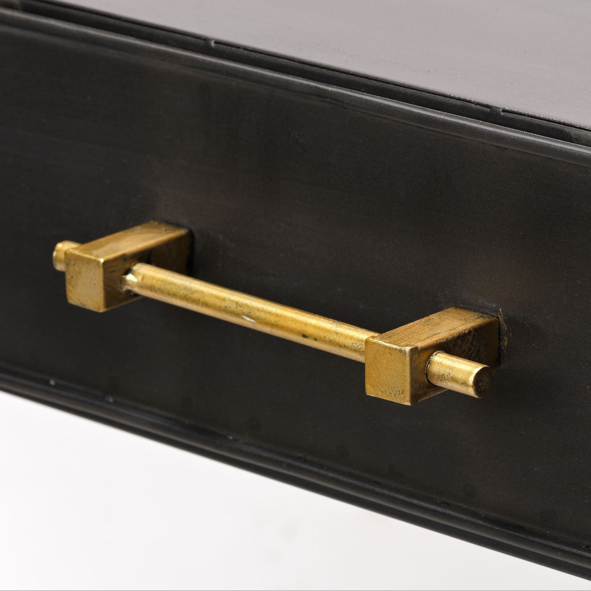 51" Black Writing Desk With Three Drawers — view 6