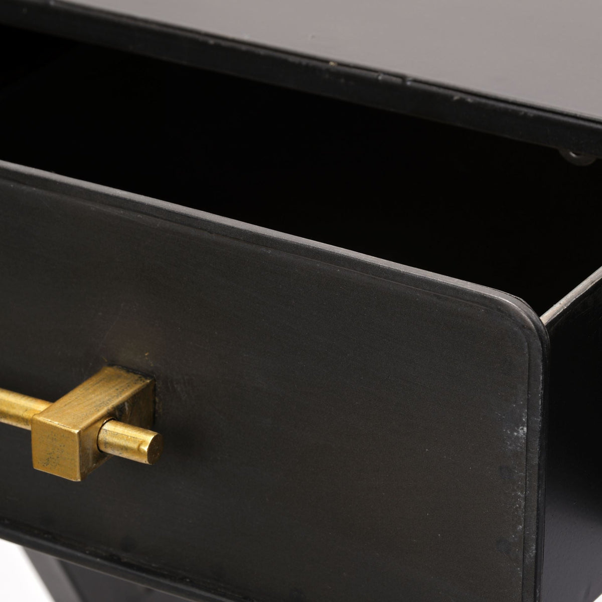 51" Black Writing Desk With Three Drawers — view 7