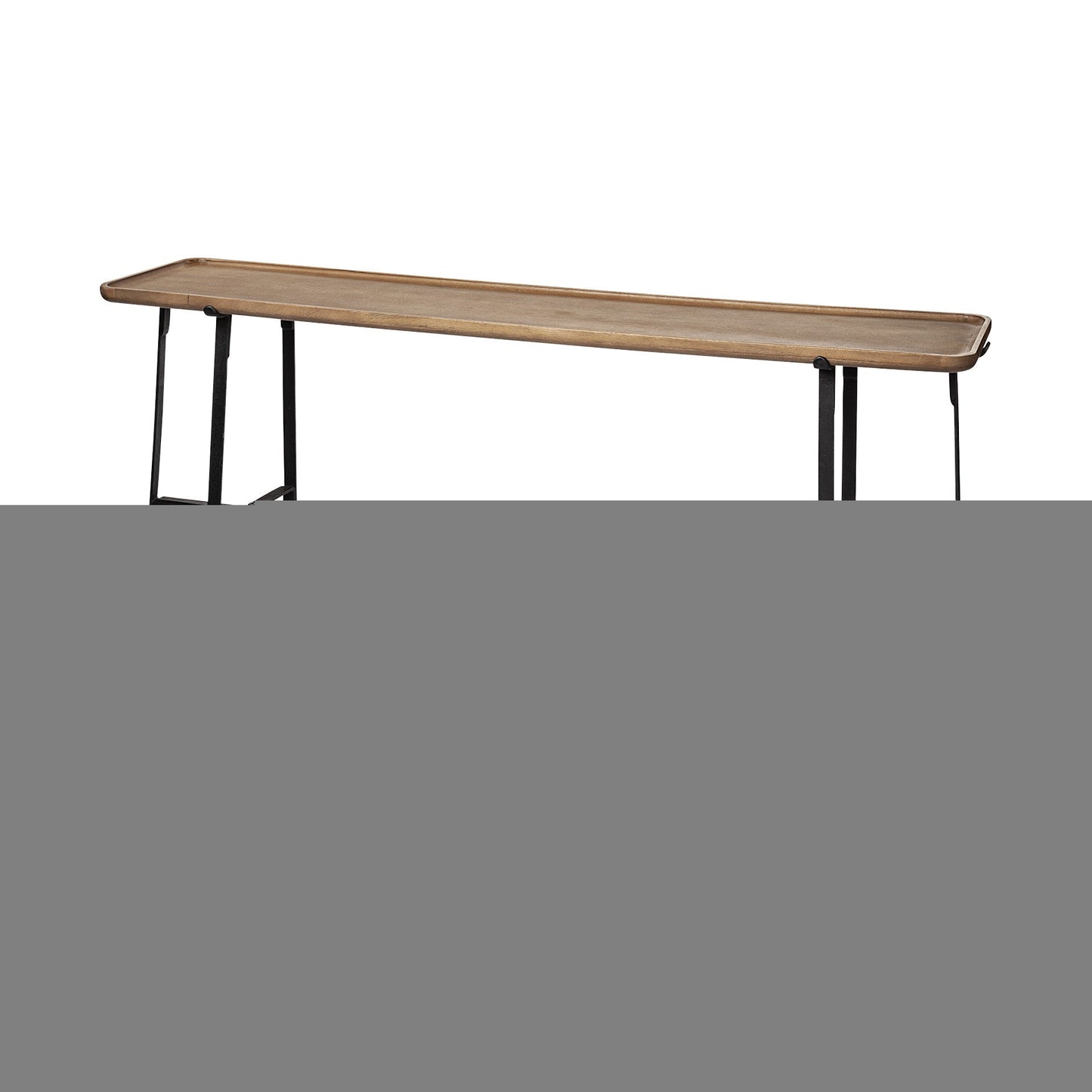 14" Brown and Black Solid Wood Trestle Console Table HomeRoots