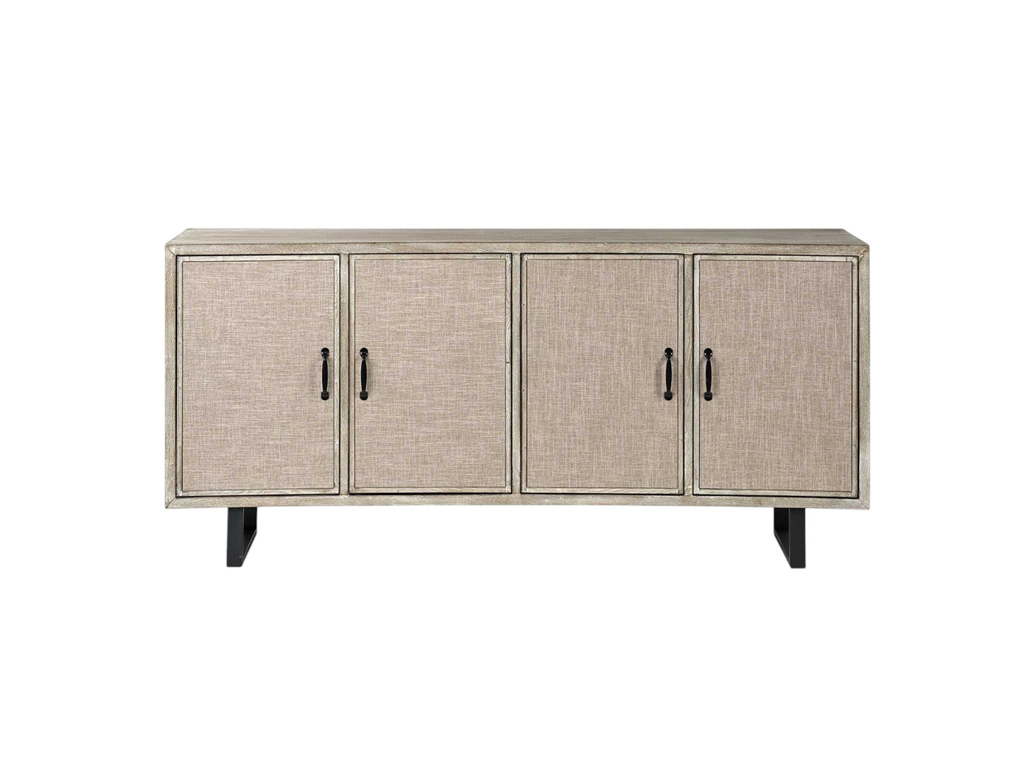 68" Light Brown Solid Wood Sideboard with Four Doors