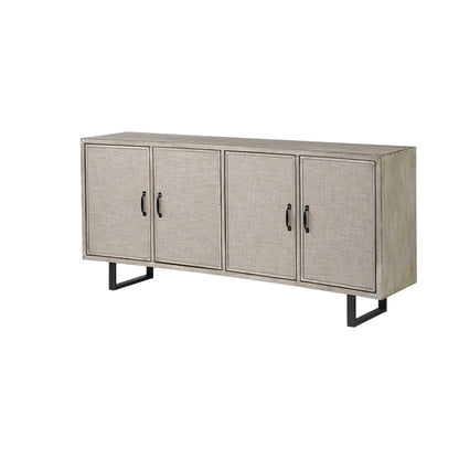 68" Light Brown Solid Wood Sideboard with Four Doors