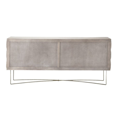 72" Light Brown Solid Wood Sideboard with Four Doors HomeRoots