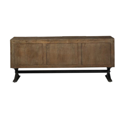 72" Brown Solid Wood Sideboard with Four Doors