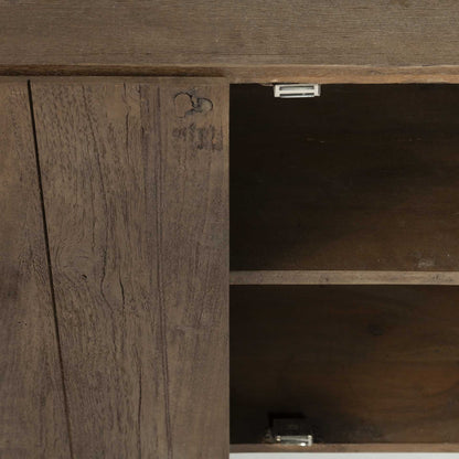 72" Brown Solid Wood Sideboard with Four Doors